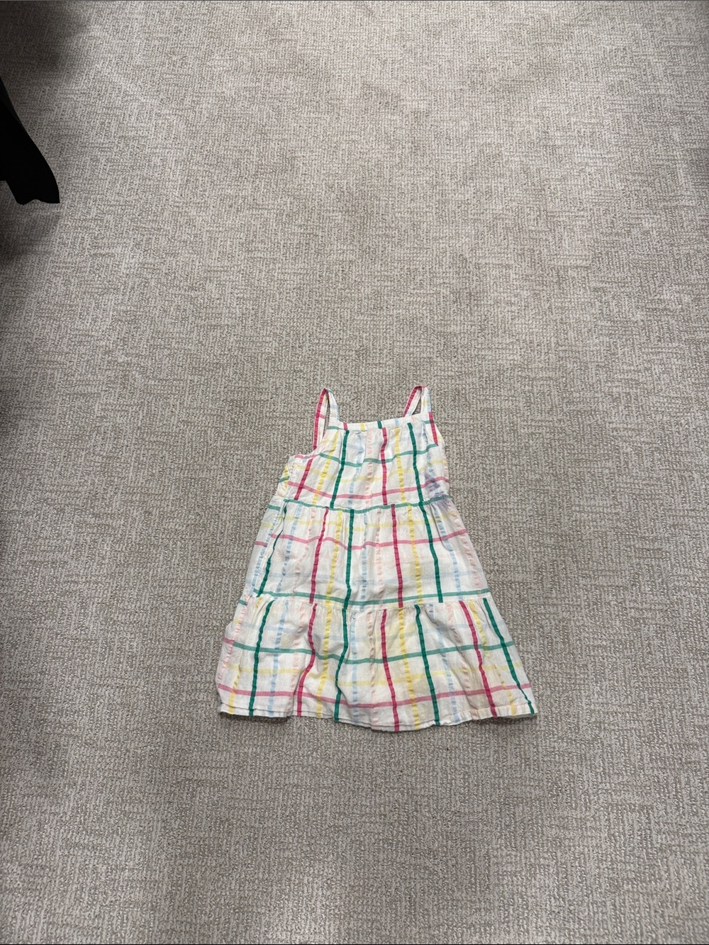 Tucker + Tate White Sundress with Pink, Green, Yellow and Blue Plaid